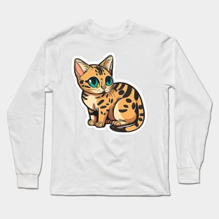 Exotic Bengal Cat Sticker - Premium Quality Long Sleeve T-Shirt